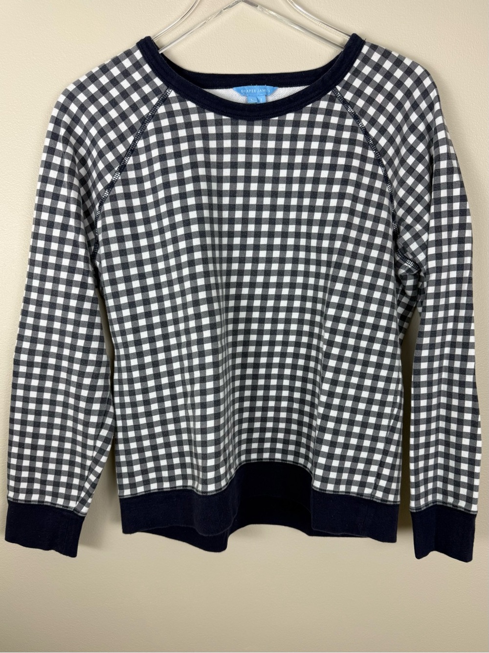 DRAPER JAMES Blue Gingham Sweatshirt